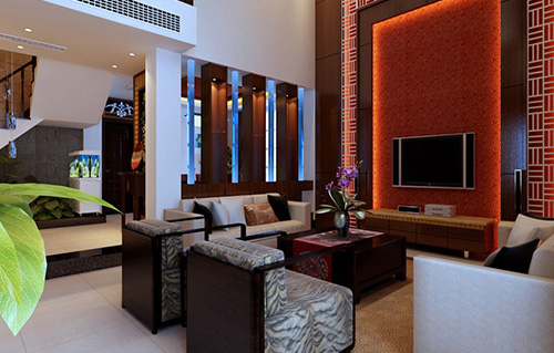 時(shí)尚而優(yōu)雅-現(xiàn)代簡(jiǎn)約中式別墅設(shè)計(jì)