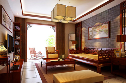 休息室的紅木家具擺放的生活格調