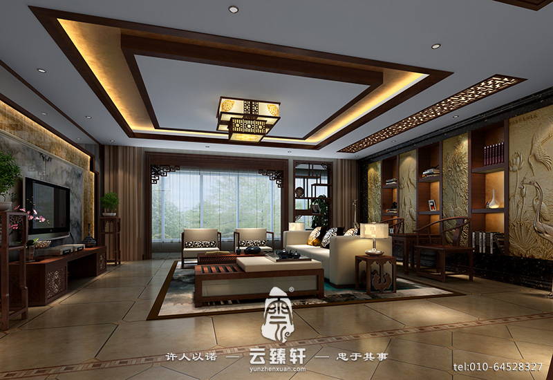 由木飾材料裝修好的中式風(fēng)格客廳