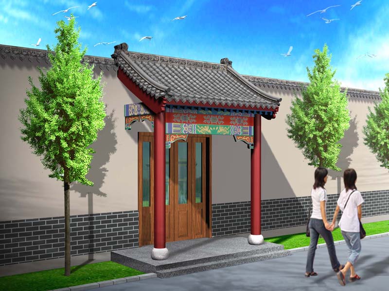 中式設(shè)計(jì)四合院-古建牌坊、門樓效果圖
