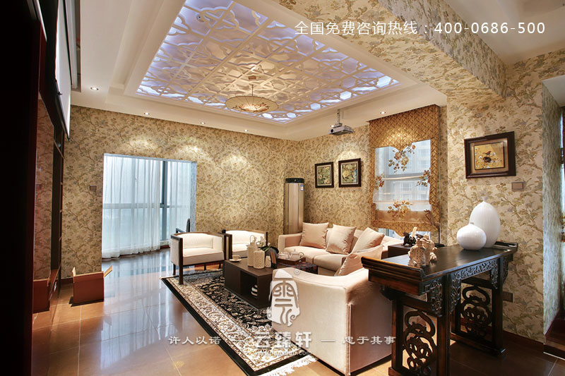 柔美的中式設(shè)計精品住宅效果圖