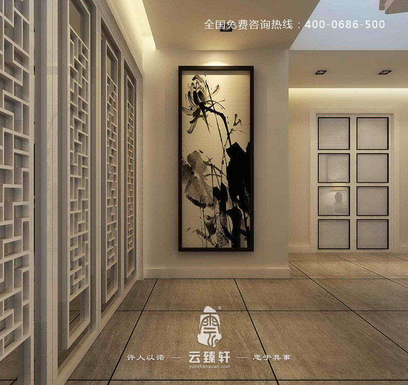 以白色調(diào)為主的中式局部裝修效果圖