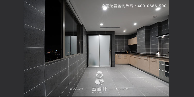 2016灰色調(diào)的新中式廚房裝修效果圖