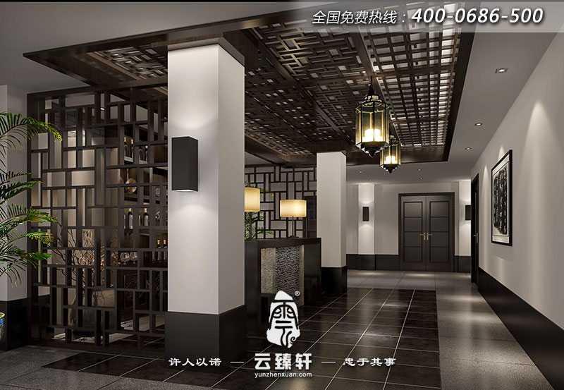 會所二層的接待區(qū)設(shè)計的是那么的精致