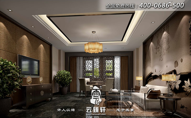 會所二層的棋牌室設(shè)計效果圖