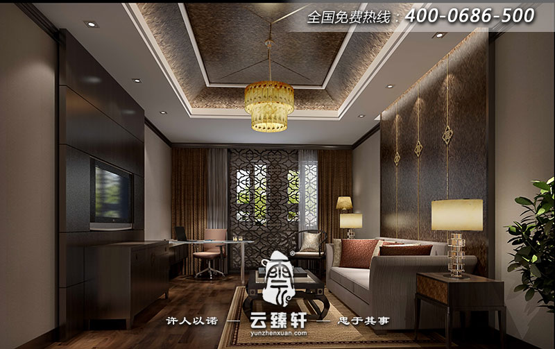 會所三層的套房客廳設(shè)計效果圖