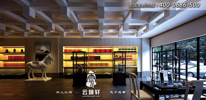 茶文化展示廳的展示架設計圖片