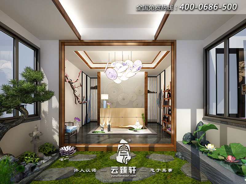 美容會所的前臺大廳的設(shè)計效果圖