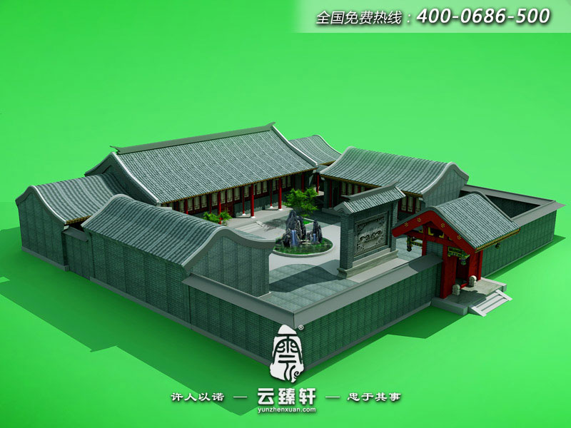 農(nóng)村一進(jìn)四合院設(shè)計(jì)圖圖紙效果圖