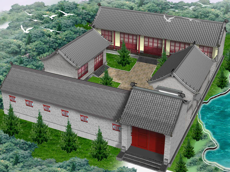 150平米四合院設(shè)計效果圖