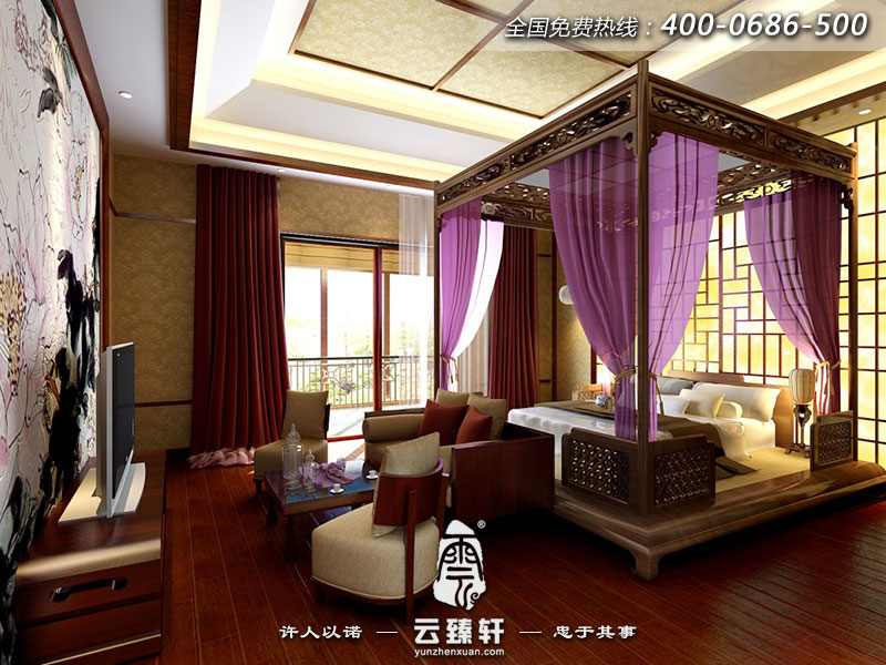 紅木家具臥室效果圖