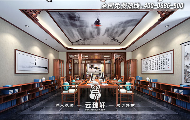 成德書(shū)院至善閣中式辦公室裝修效果圖