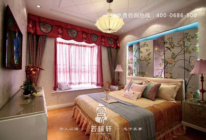 新中式臥室風格色彩搭配效果圖