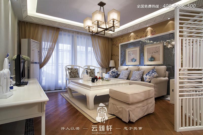 新中式裝修布藝沙發(fā)