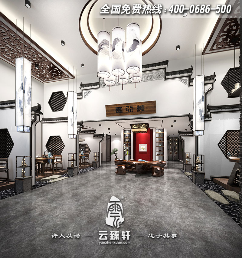 禪意中式辦公室設計效果圖