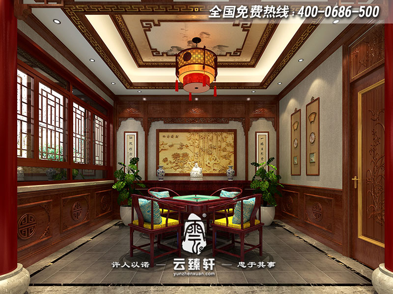 中式裝修花卉擺設(shè)