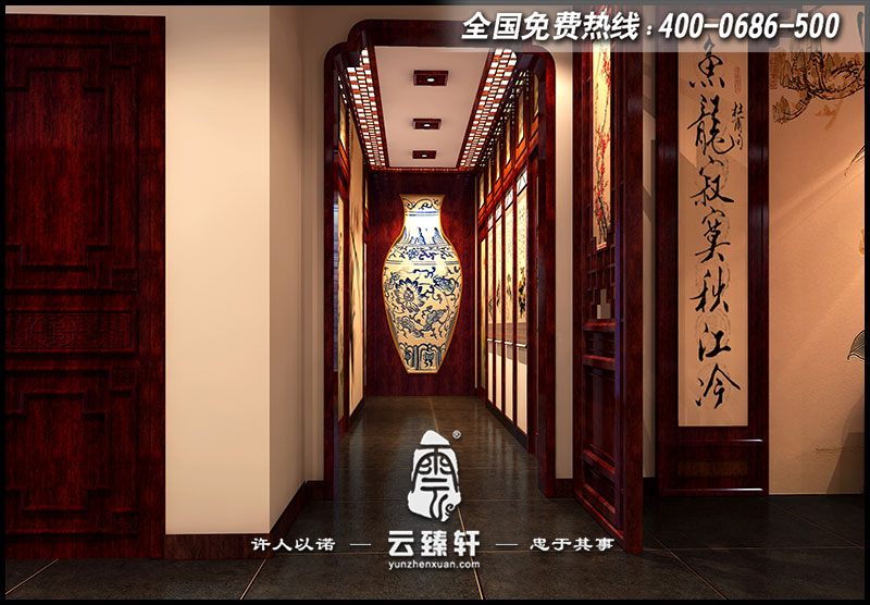 古典中式家居走廊設(shè)計效果圖